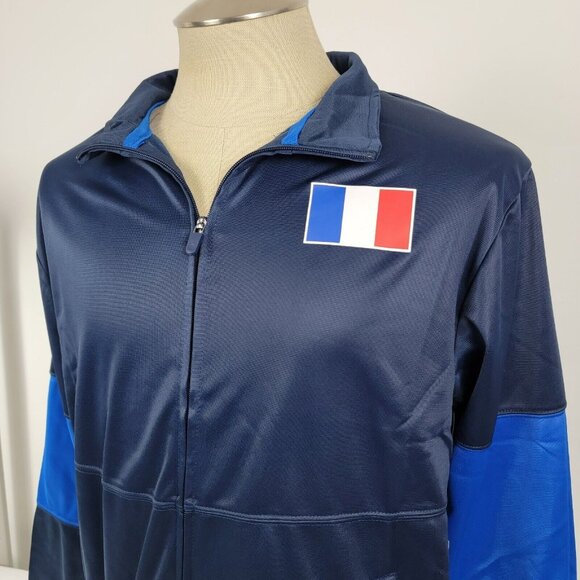 Team France Icon Sports Dark Blue Jacket Size M Medium Soccer NEW NWT Zip Up - Picture 2 of 7